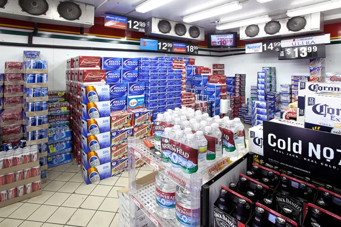 A wide selection of brands and package sizes are ice cold and ready to go!